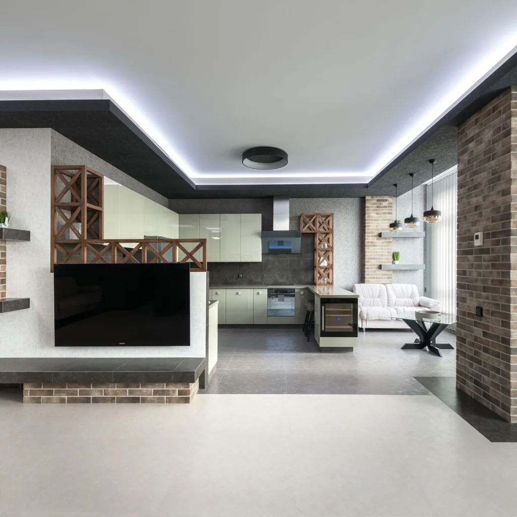 Baffle Ceiling with Suspended Linear Panels