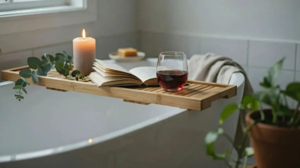 Bathtub Trays for Candles, Books, and Everything Else You Bring to Bath Time