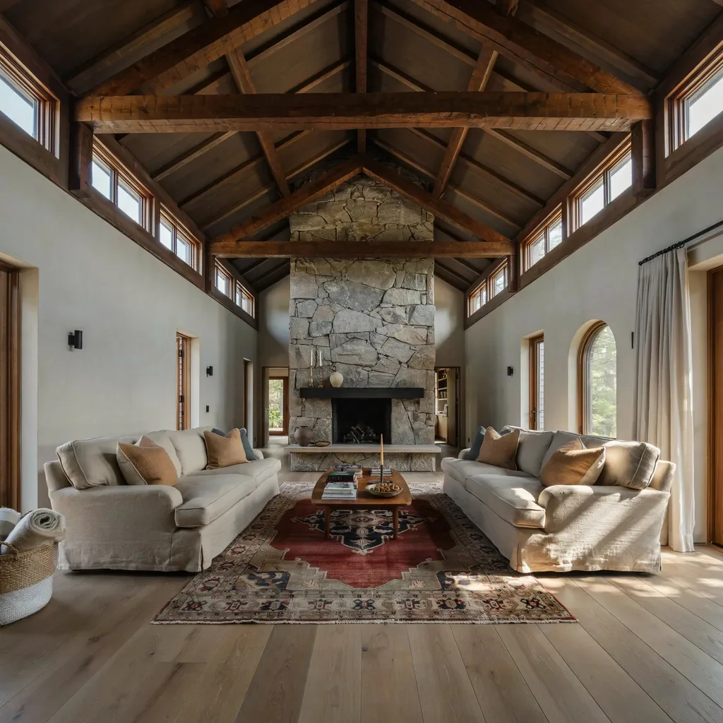 Cathedral Ceilings with Exposed Beams Timeless and Grounded