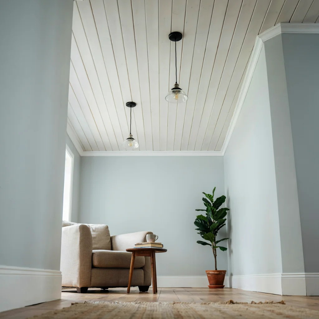 Classic White Shiplap Ceiling