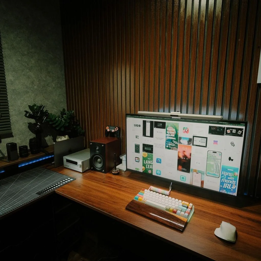 Dark Stained Wood Panel Wall