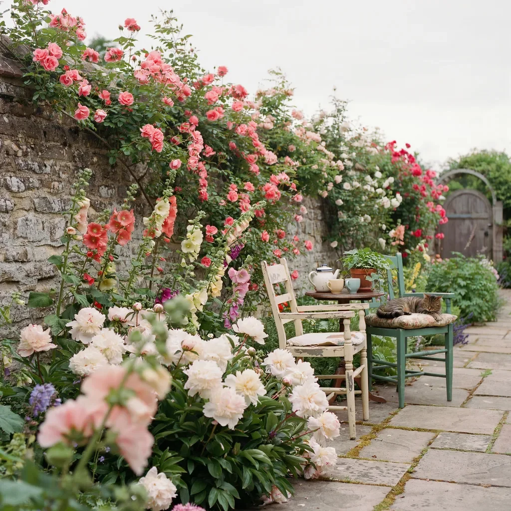 English Garden Patio - Lush, Layered, and Beautifully Undone