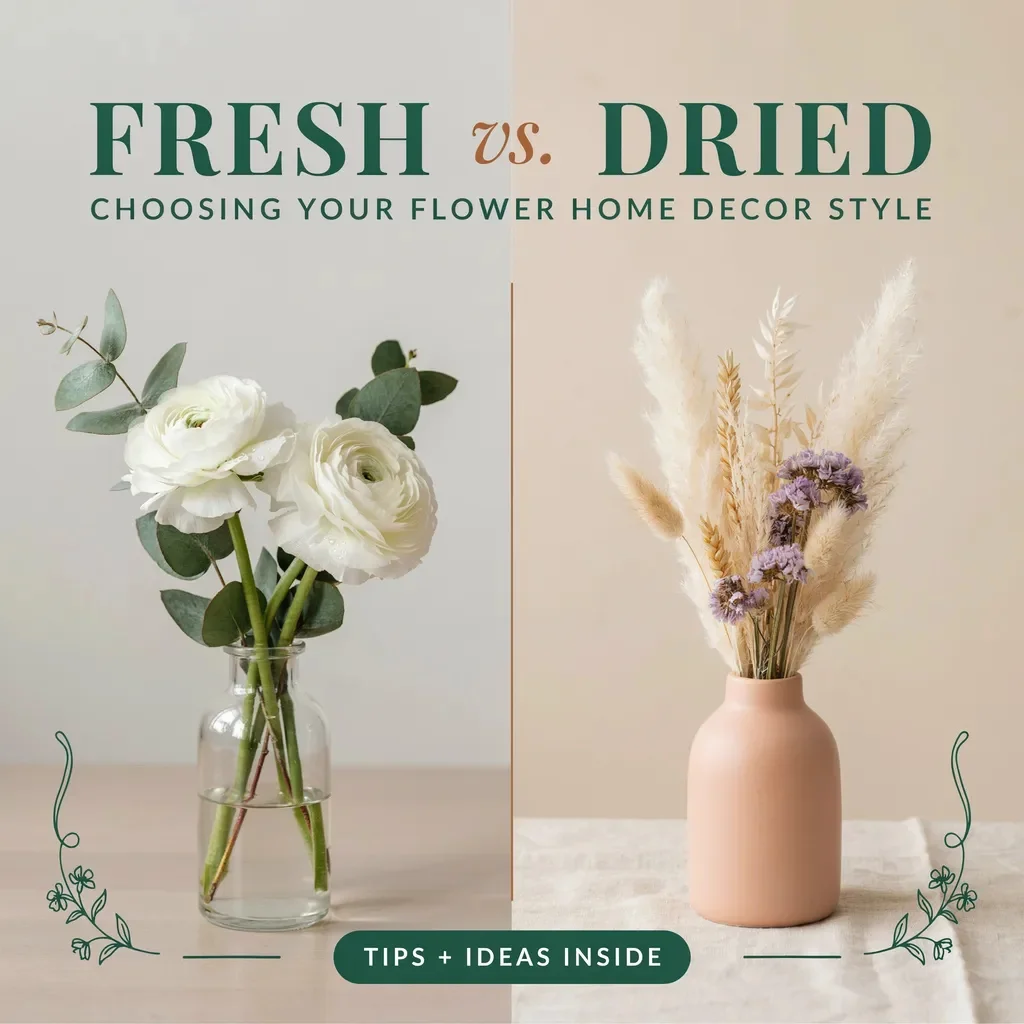 Fresh vs. Dried Choosing Your Flower Home Decor Style