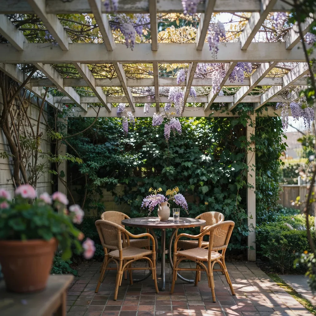 Lattice and Trellis Ceilings with Climbing Plants