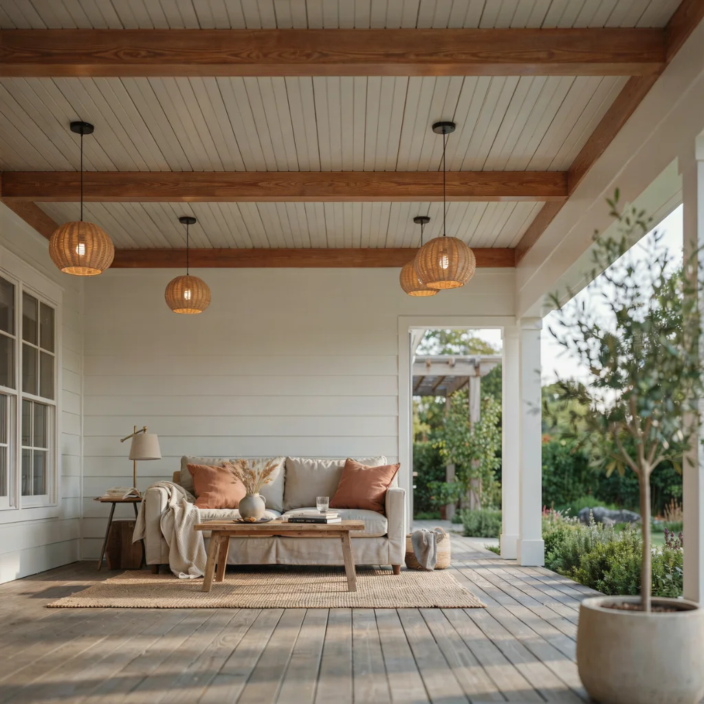 Mixed Material Ceilings Vinyl and Wood