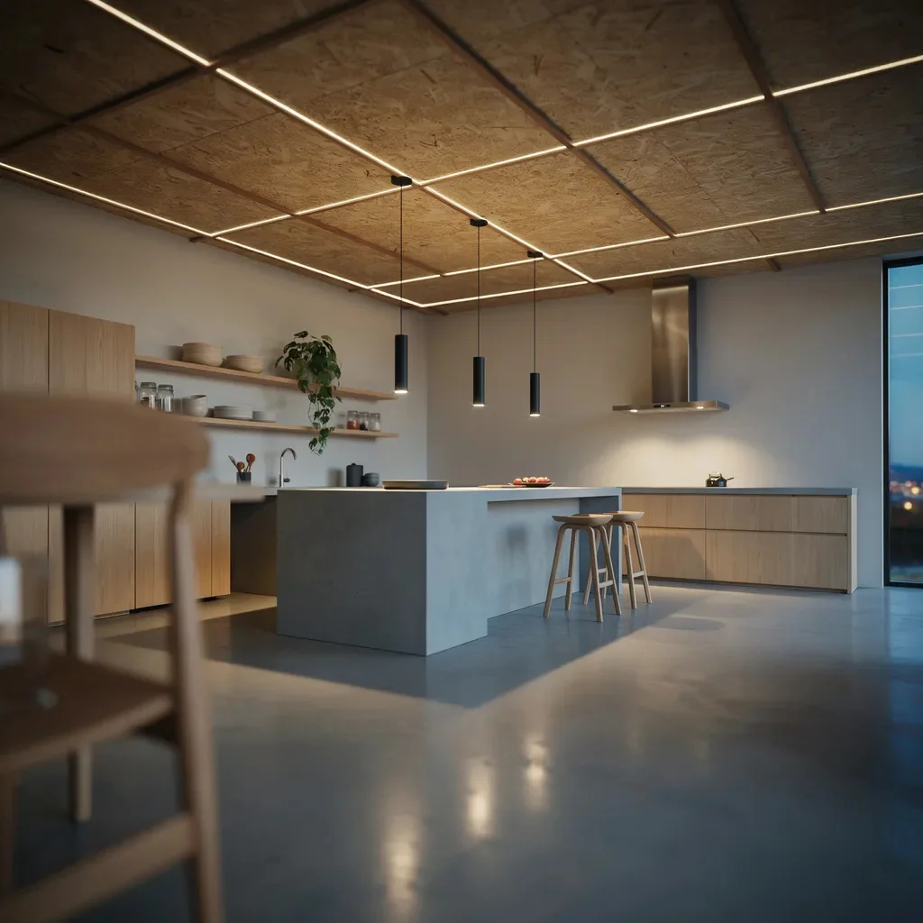 OSB Ceiling With Integrated Lighting