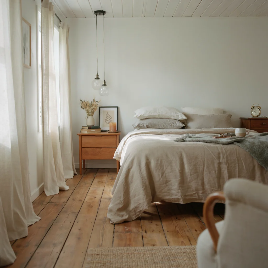Shiplap on Bedroom Ceiling