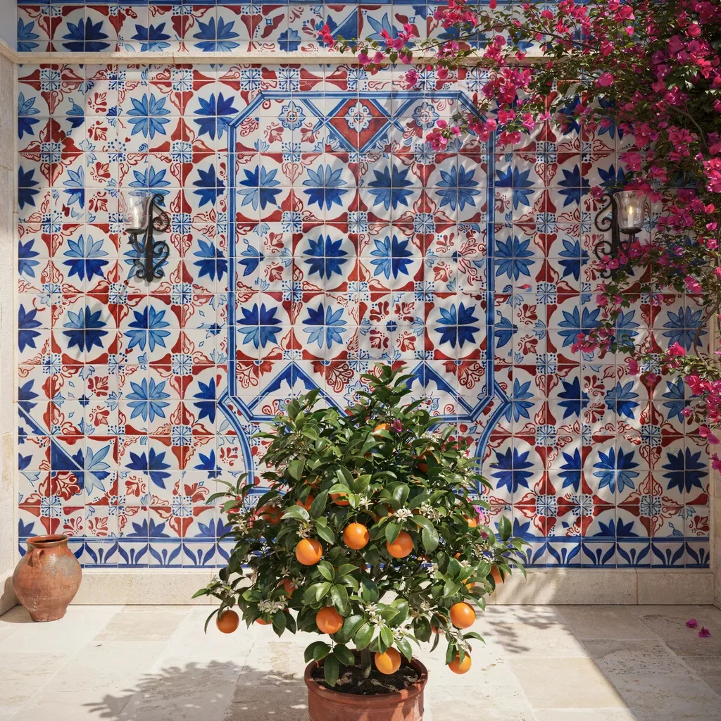 Spanish Tile Accents - Bold Color for Outdoor Walls and Floors