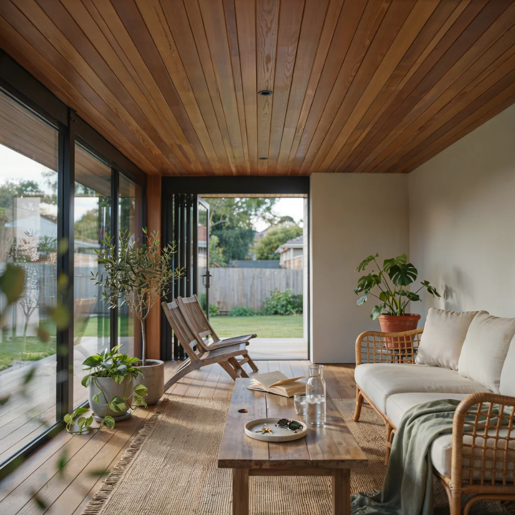Stained Wood Plank Ceilings