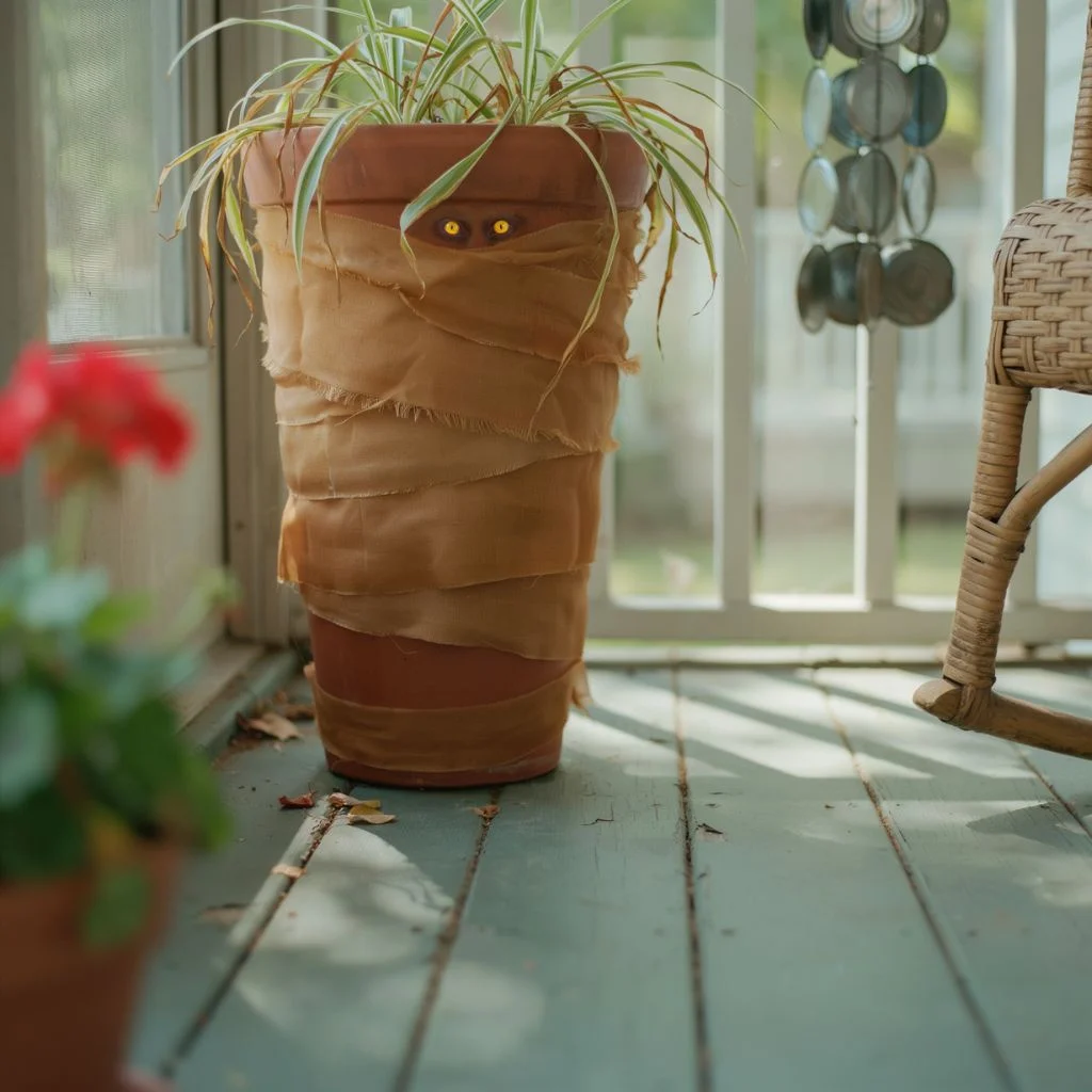 Give Old Planters A Spooky Bandage Makeover