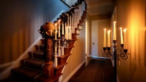 Gothic Halloween Staircase Decor For Haunted Mansion Vibes