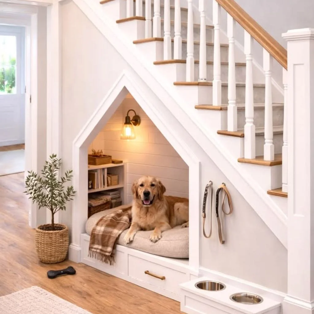 Built-In Nook Under The Stairs Becomes A Cosy Den