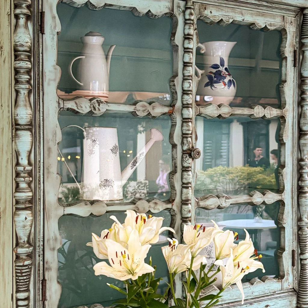 China cabinet top decor vase