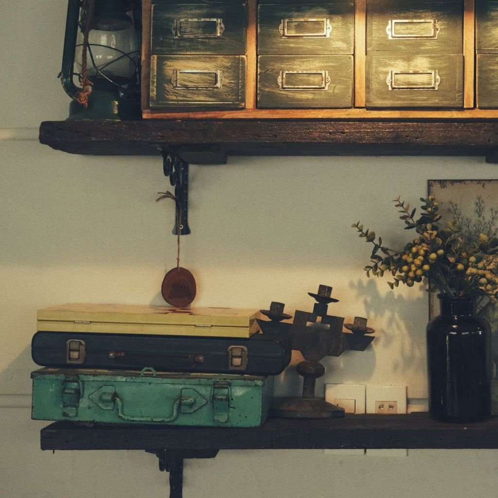 Farmhouse Scrap Wood Shelving and Wall Accents