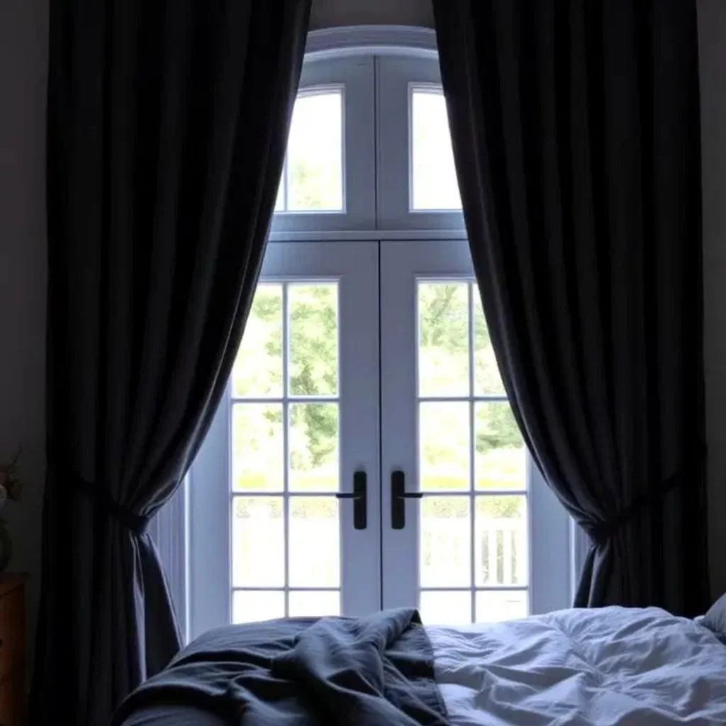 Floor Length Blackout Panels Block Every Inch Of A Cluttered Room