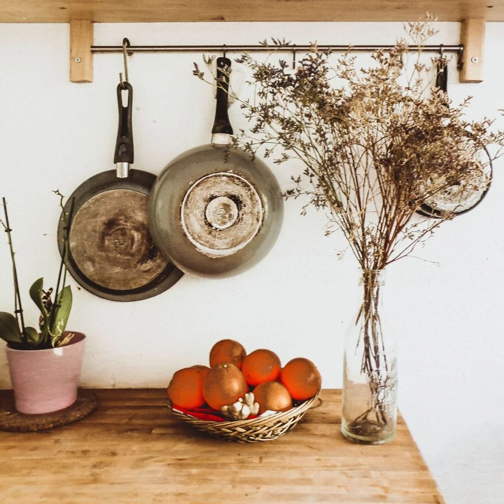 Foraged Branches and Dried Arrangements Add Natural Texture