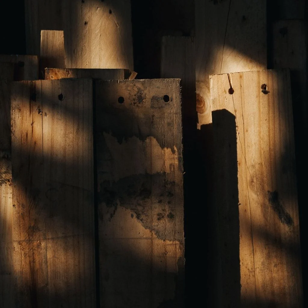 Industrial Scrap Wood Pieces With a Raw Edge
