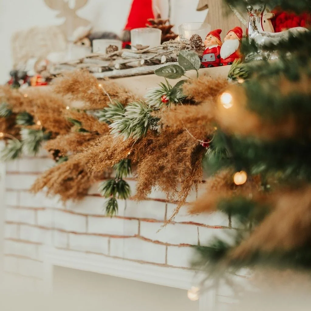 Mantels Styled With Flowers Instead of Just Garland