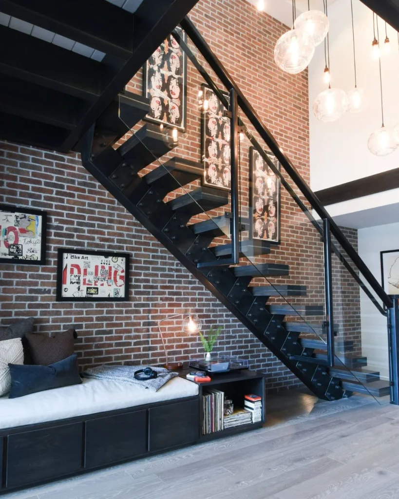 Industrial Lofts Pair Glass with Black Steel Frames