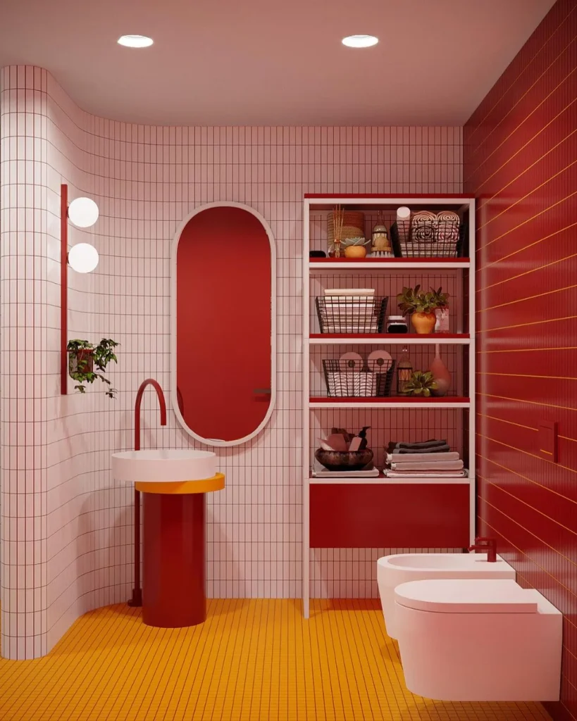 Pop Art Colour Blocks for a Playful Vanity