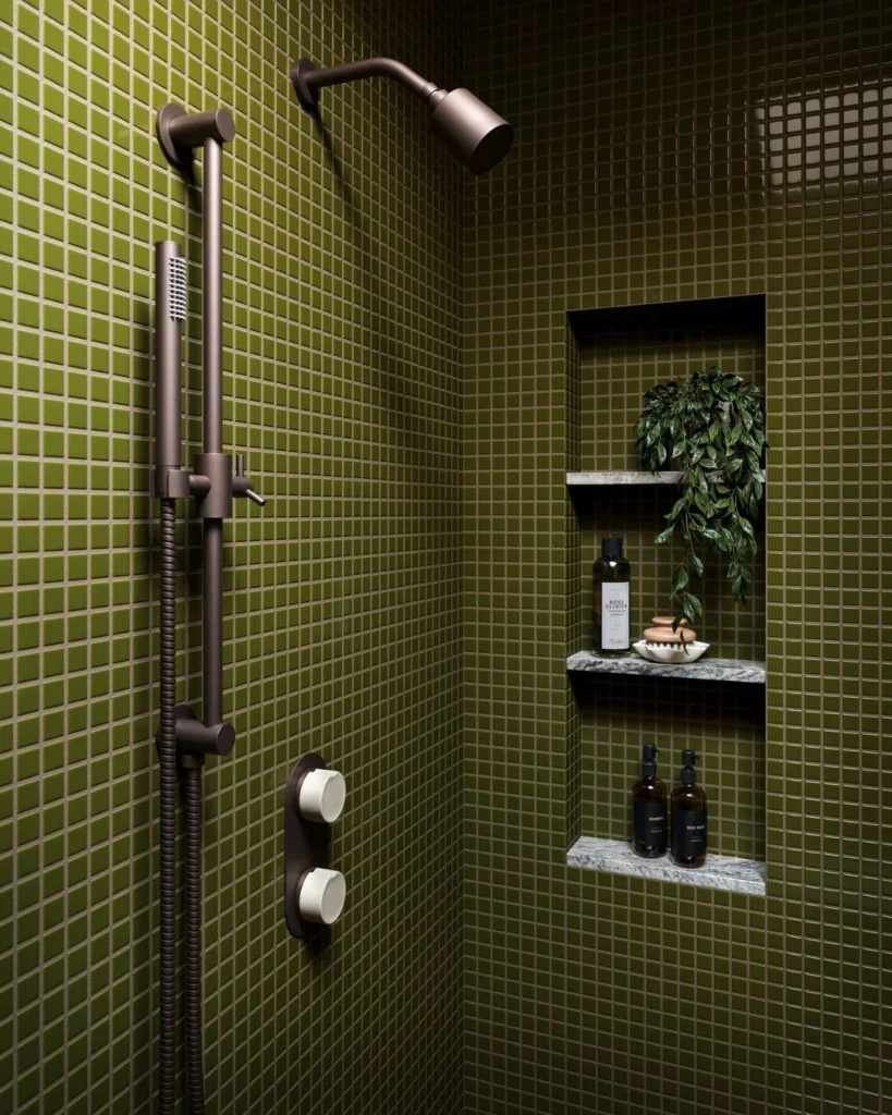 Seventies Groove Meets Modern Bathroom Storage
