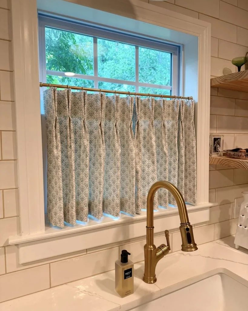 cafe curtains above kitchen sink window