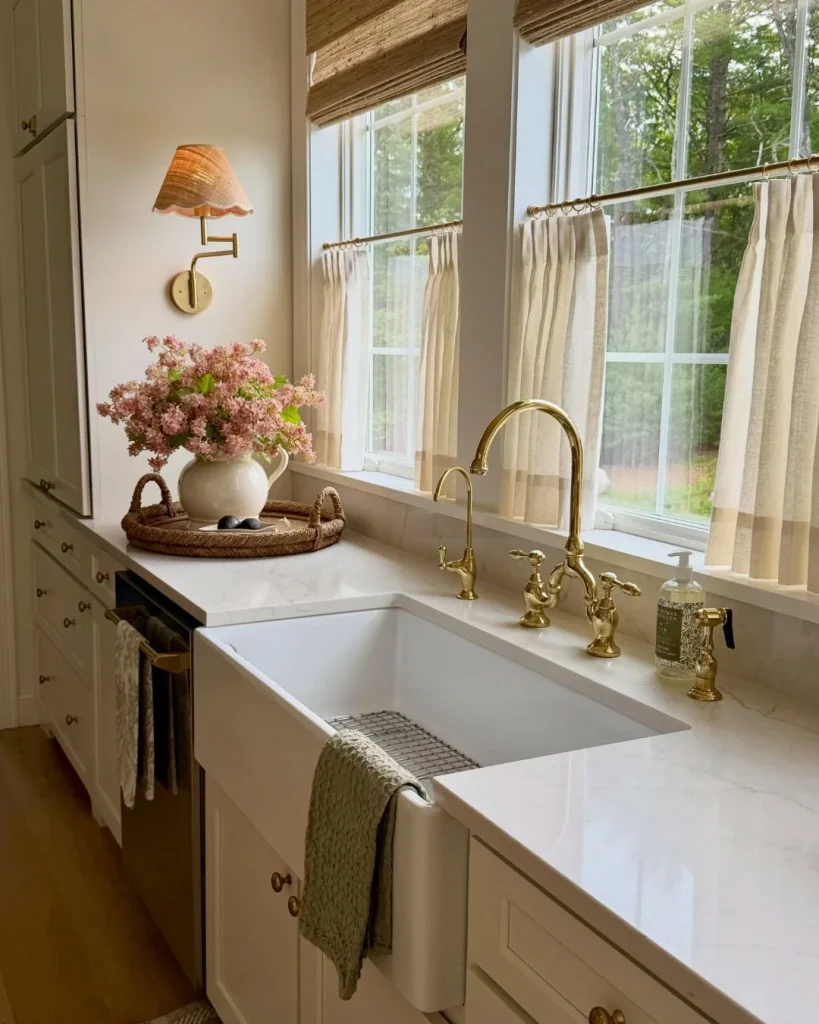 cafe curtains matching valance traditional kitchen