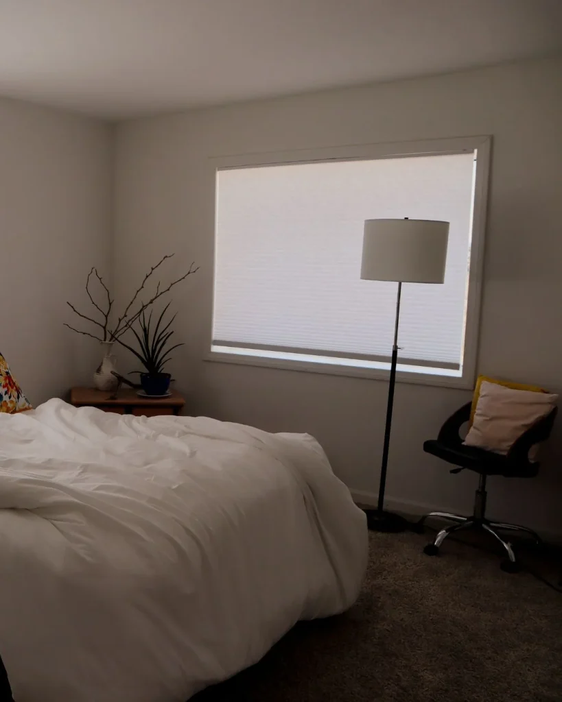 cellular shade window bedroom