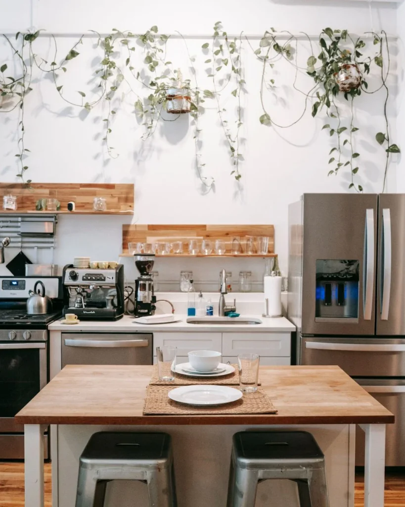 faux ivy kitchen backsplash
