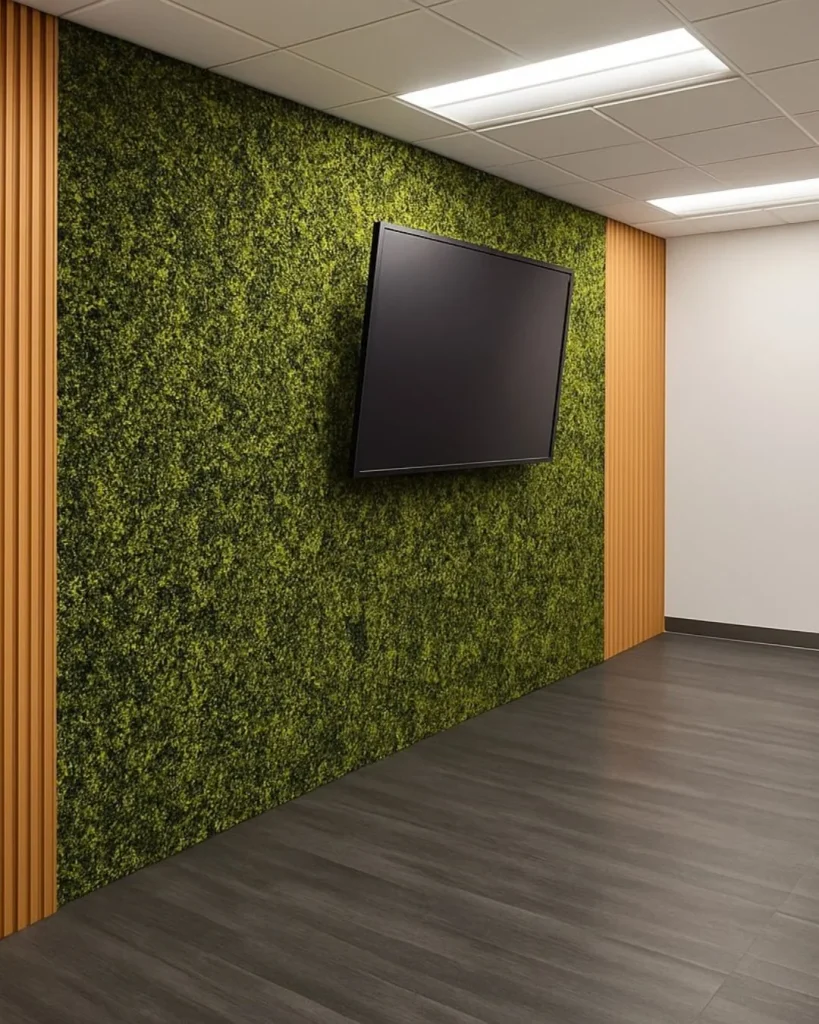 faux ivy wall living room