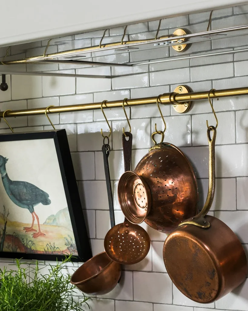 kitchen rail hanging pots