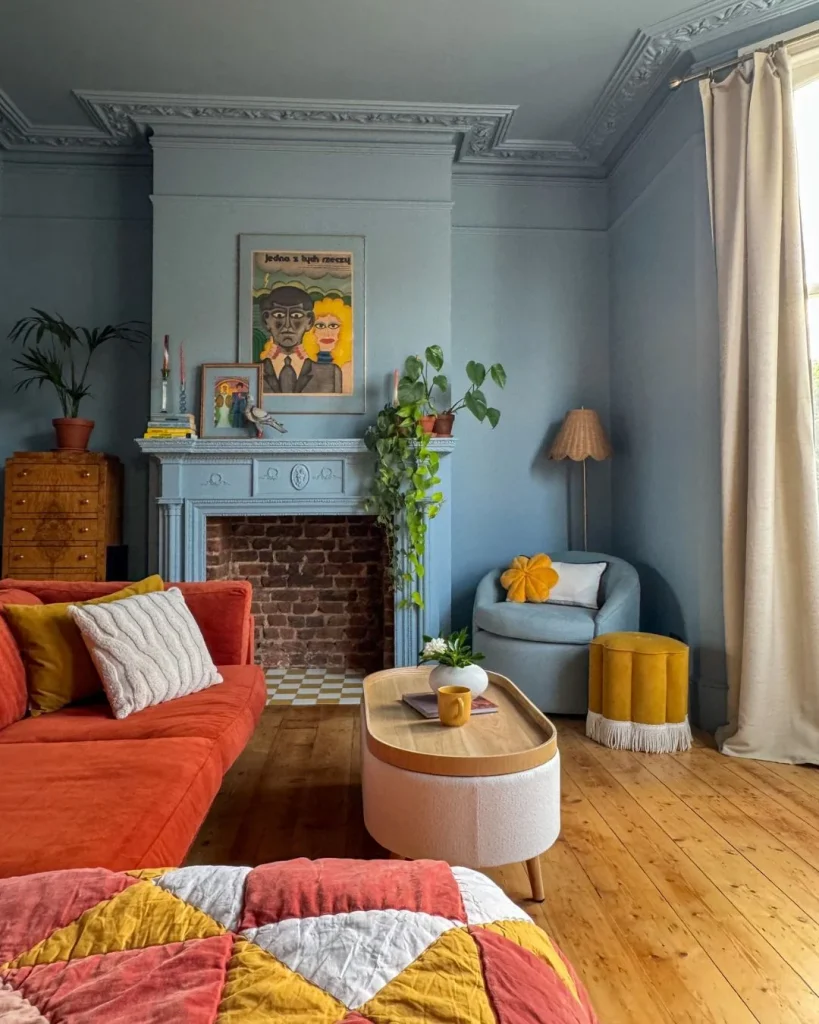 living room fireplace sofa