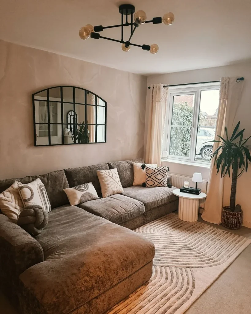 living room rug under sofa