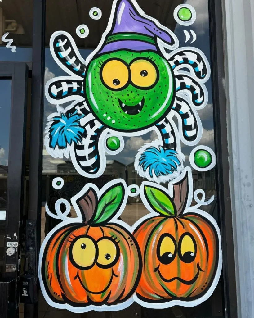 painted halloween window