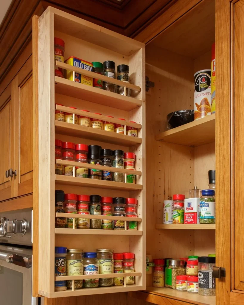 spice rack cupboard on cabinet door
