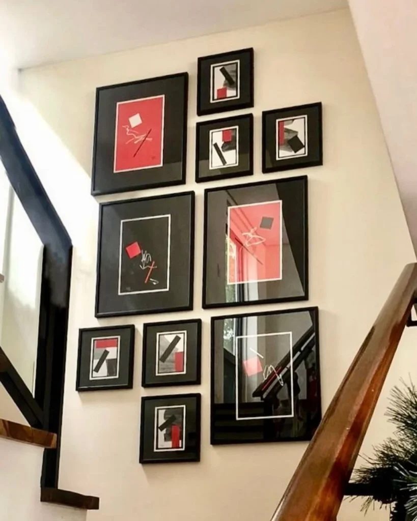 staircase gallery wall black