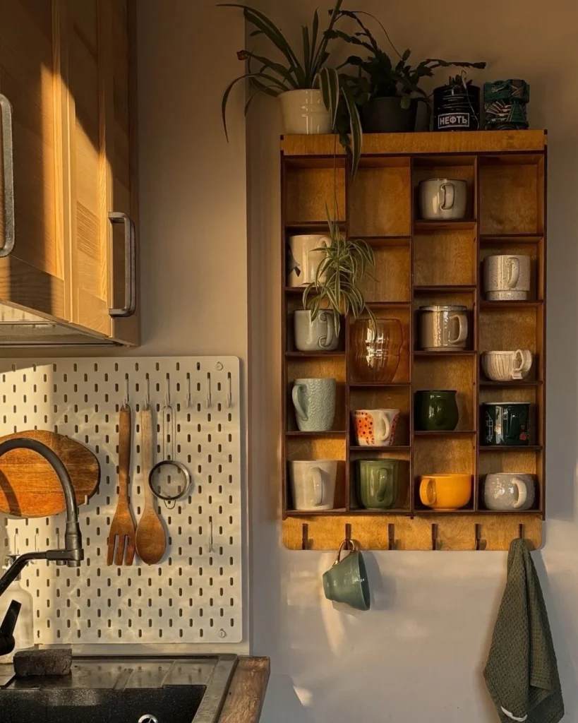 wooden crate wall shelf