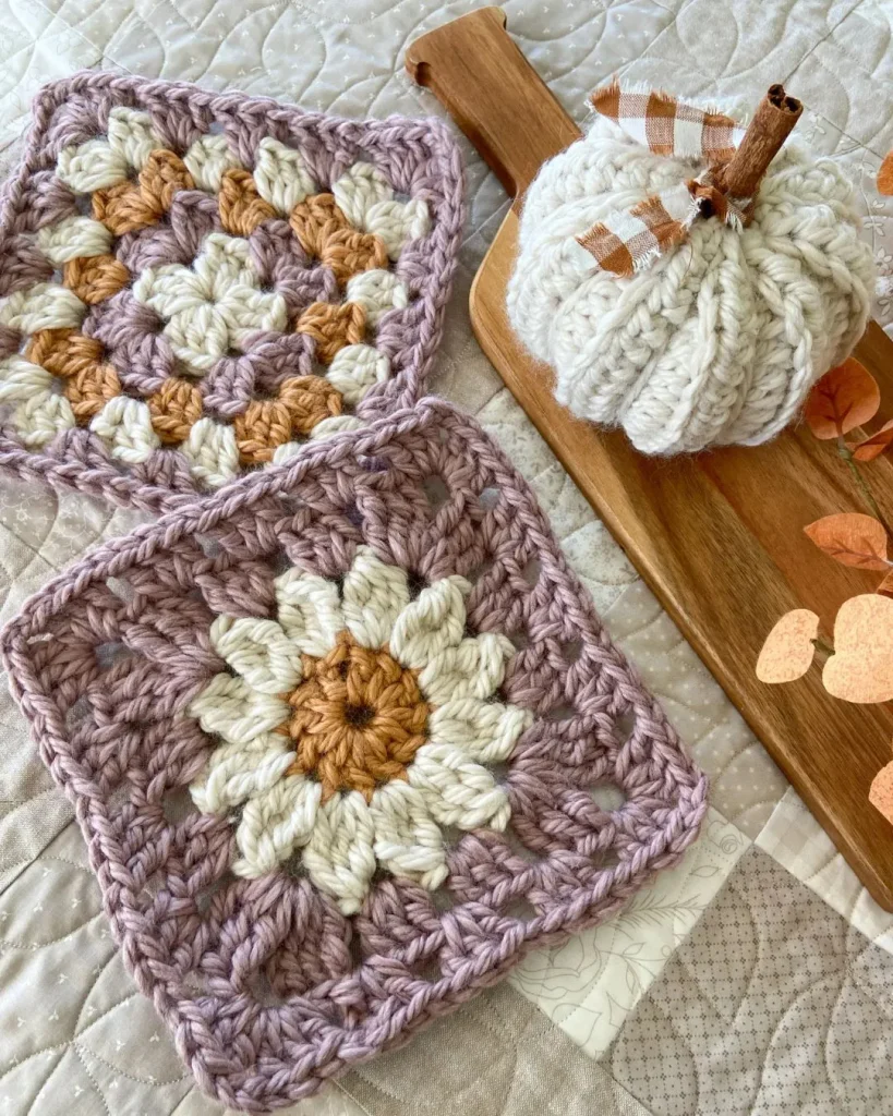 Granny square crochet runners