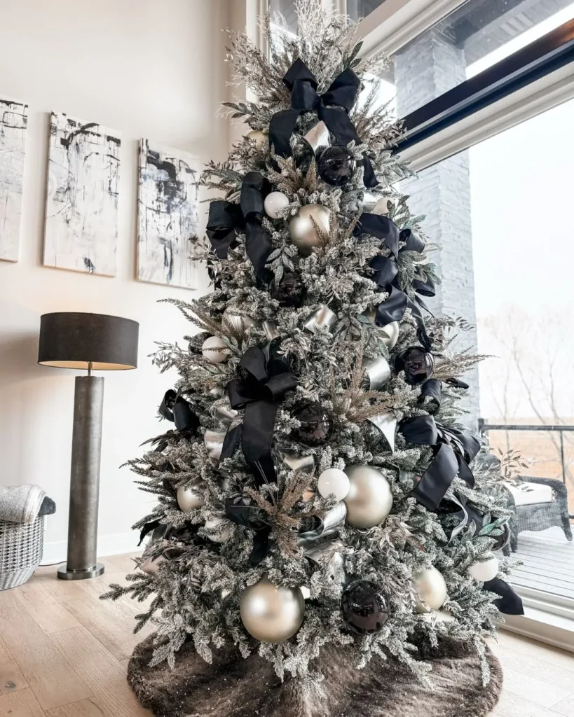 Silver and Frosted White Make Black Branches Look Wintry