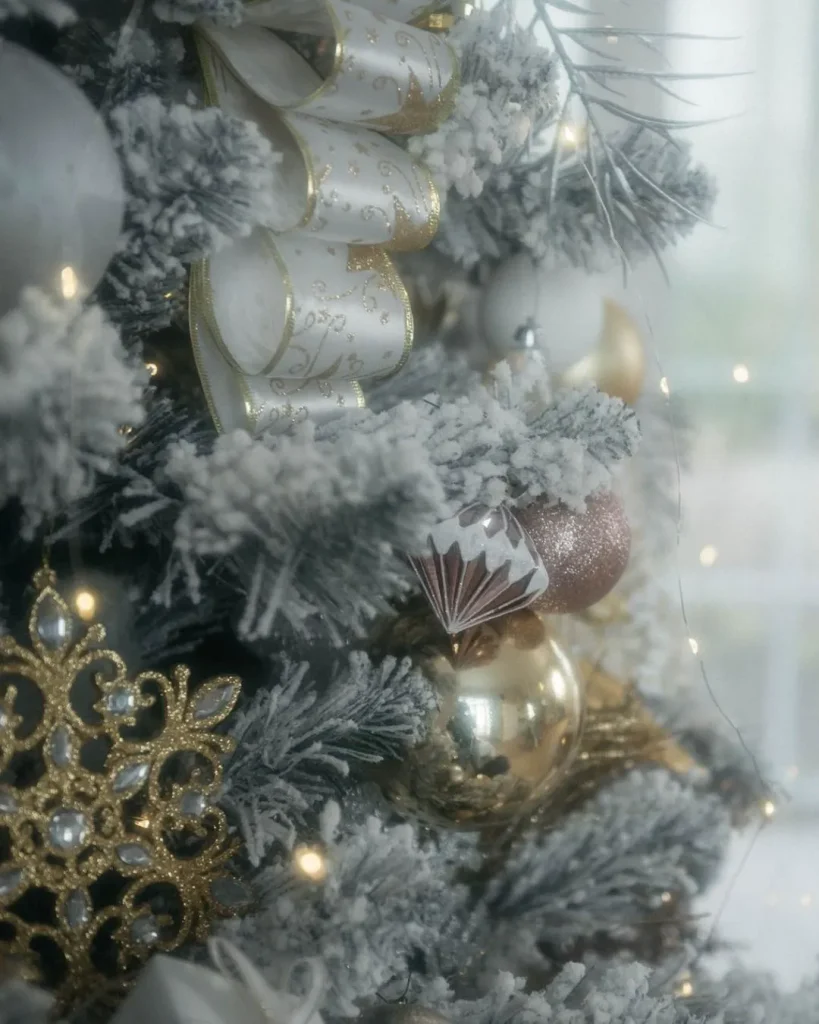 fairy lights christmas tree close up
