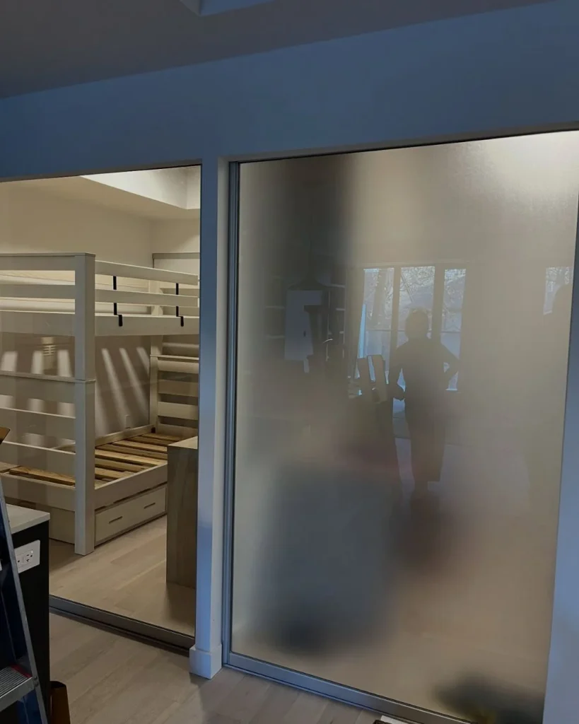 frosted window film glass door
