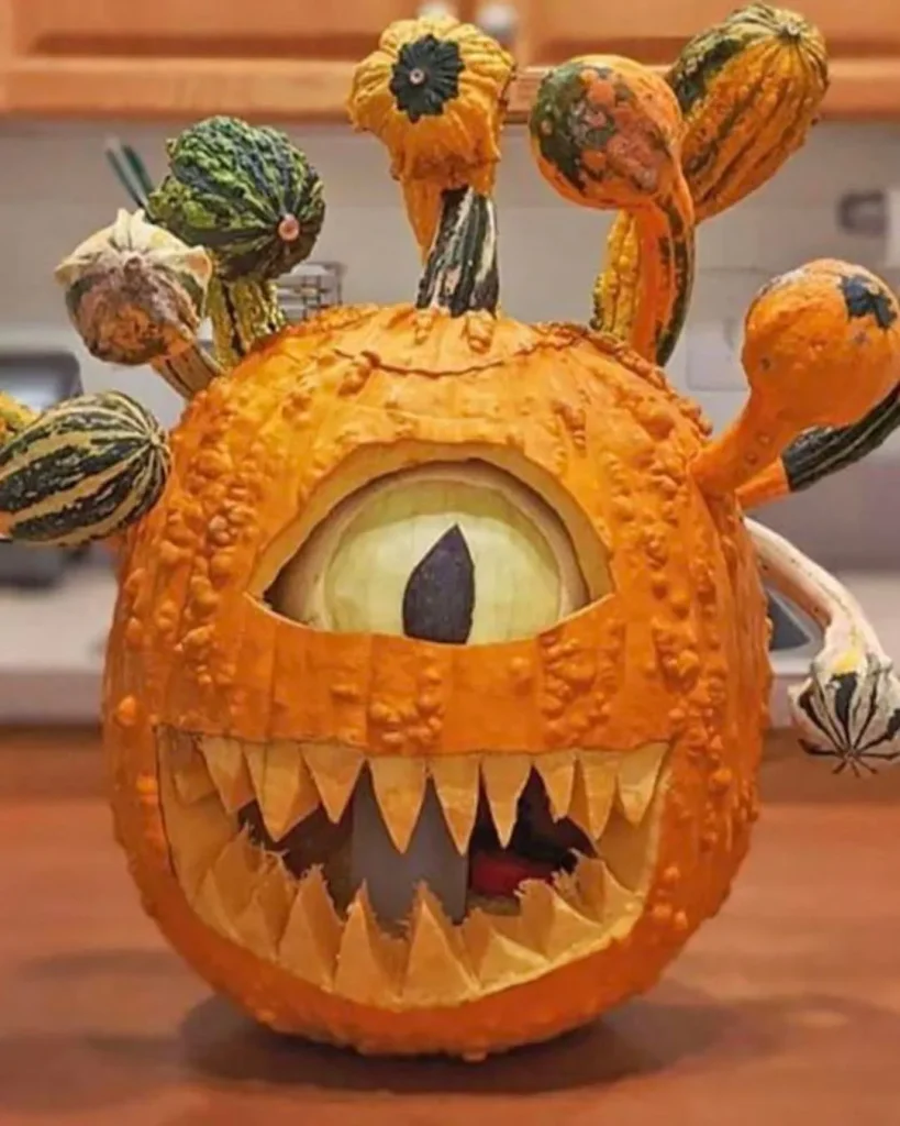 goofy pumpkin grin teeth