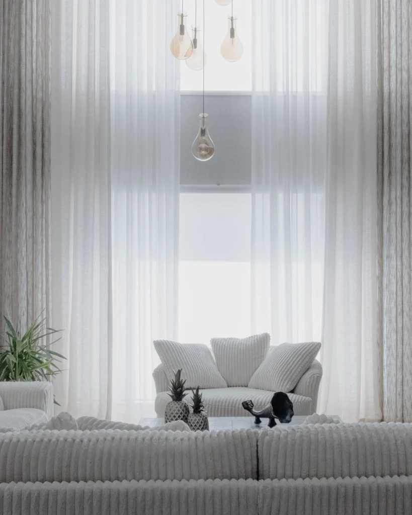 layered curtains double rod living room