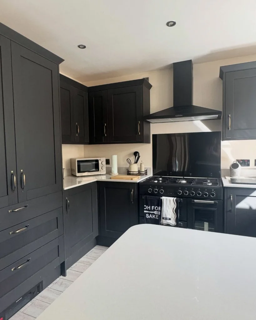 matt black kitchen cabinets