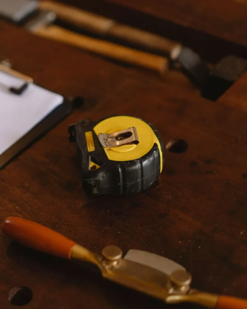 measuring room with tape measure