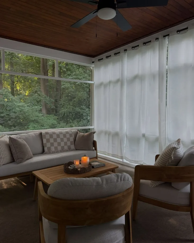 outdoor curtains  screened porch
