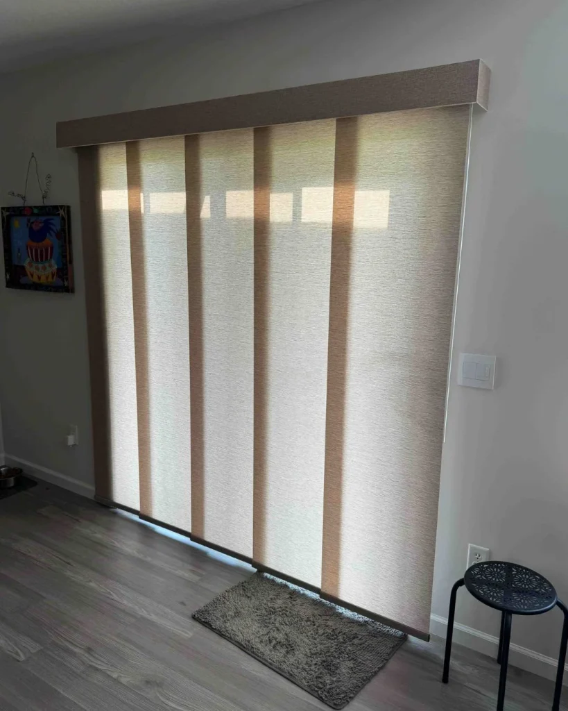 panel track blinds sliding door