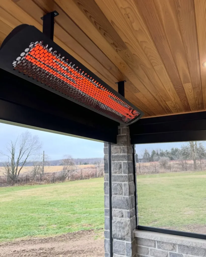 patio heater winter evening