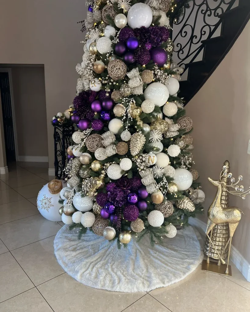 purple and black christmas tree