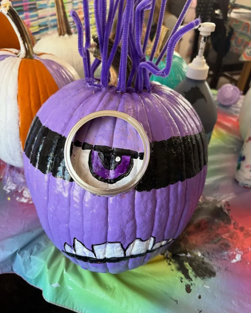 purple painted pumpkin
